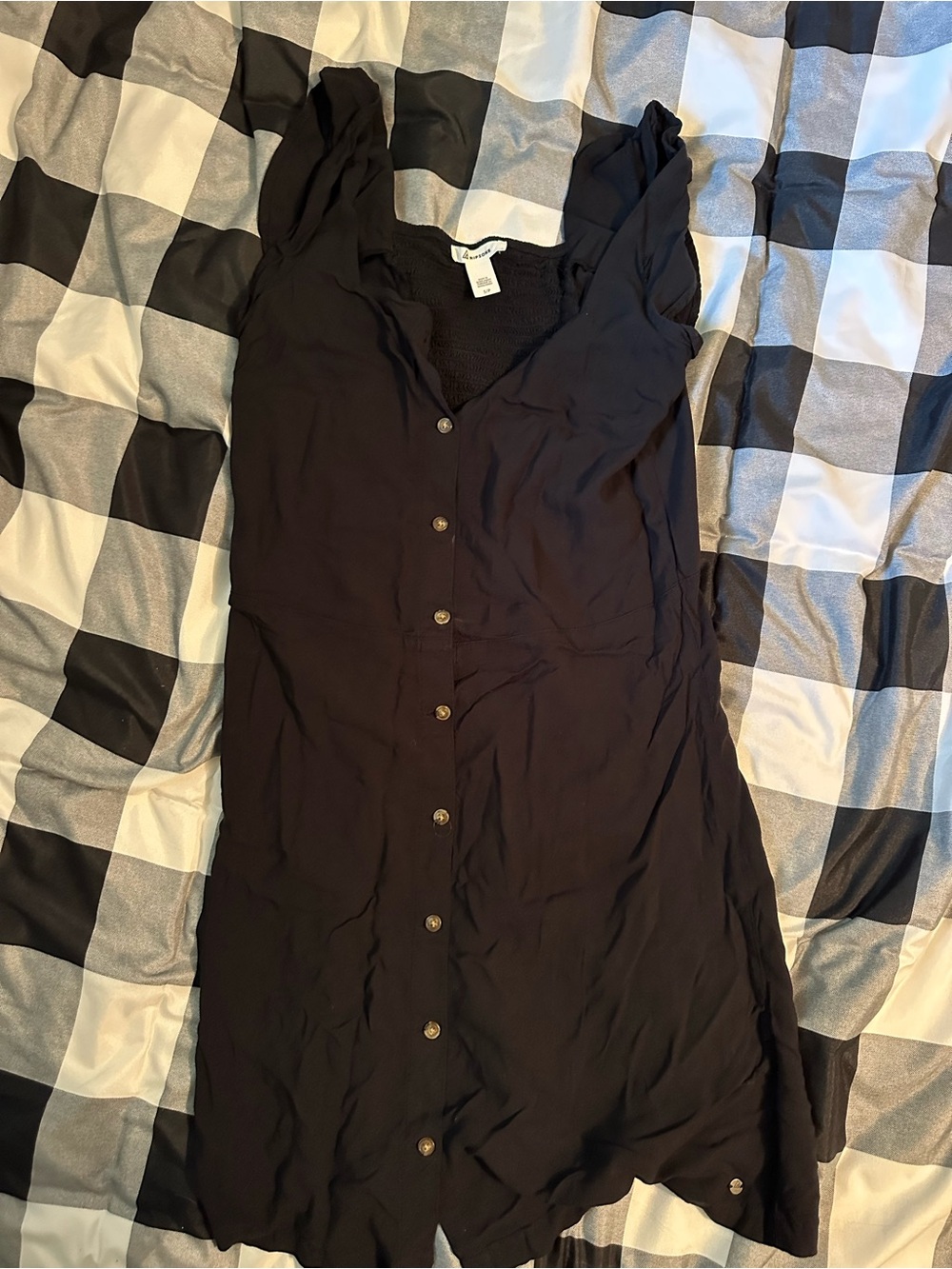 Black Button-Front Women's Dress